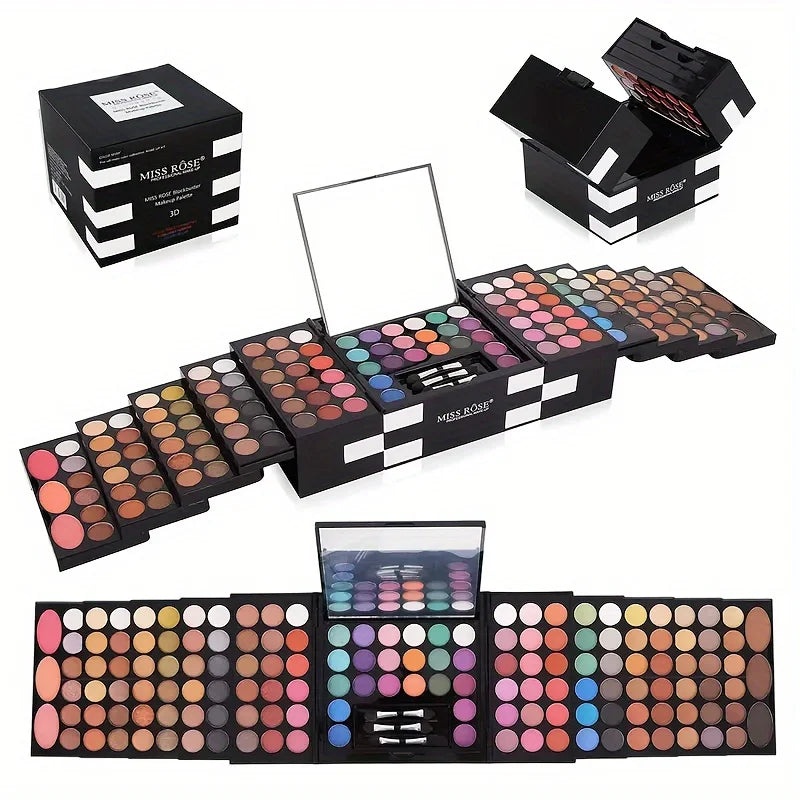 Sombra de olhos de 142 cores, blush de 3 cores, conjunto de maquiagem em pó de sobrancelha de 3 cores, maquiagem especial do maquiador