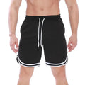 Calção esportiva casual de 5 pontos masculino, calça de basquete solta, fina de malha, roupa exterior, grande, tendência, verão