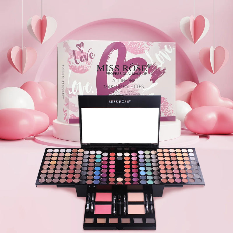 Sombra de olhos de 142 cores, blush de 3 cores, conjunto de maquiagem em pó de sobrancelha de 3 cores, maquiagem especial do maquiador