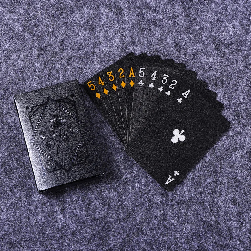 Cor preto ouro jogando cartão de jogo grupo à prova dwaterproof água poker terno magia dmagic pacote jogo de tabuleiro presente coleção