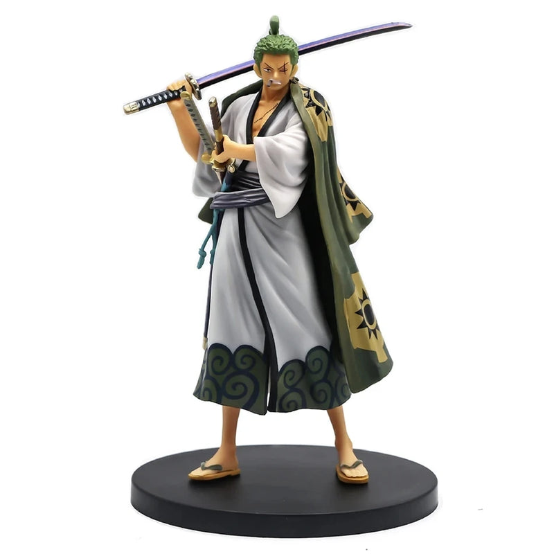 One Piece Anime Action Figure, GK Roronoa Zoro, Três Lâminas, Manga Sa-maximum, Estátua, Modelo de Coleção, Brinquedo, Quente, 10cm