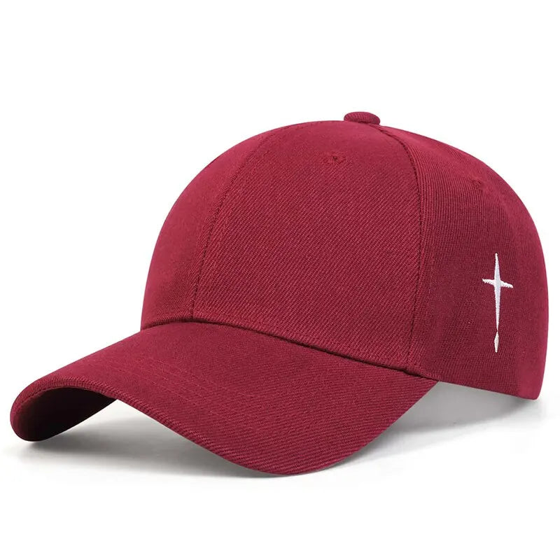 Unissex simples cruz gota de água bordado bonés de beisebol primavera e outono ao ar livre ajustável chapéu casual protetor solar chapéu