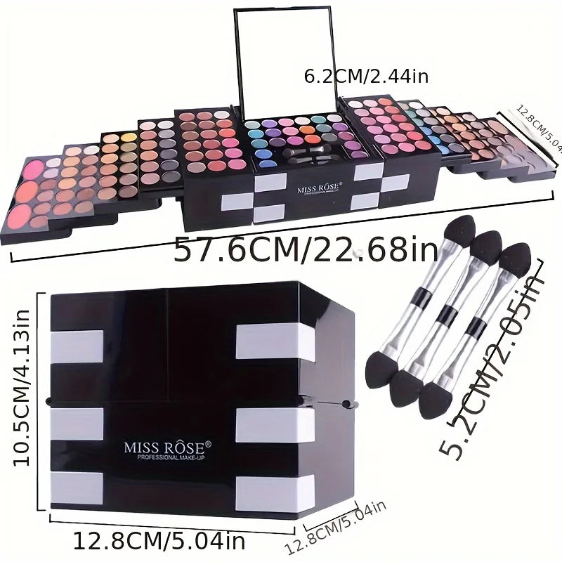 Sombra de olhos de 142 cores, blush de 3 cores, conjunto de maquiagem em pó de sobrancelha de 3 cores, maquiagem especial do maquiador