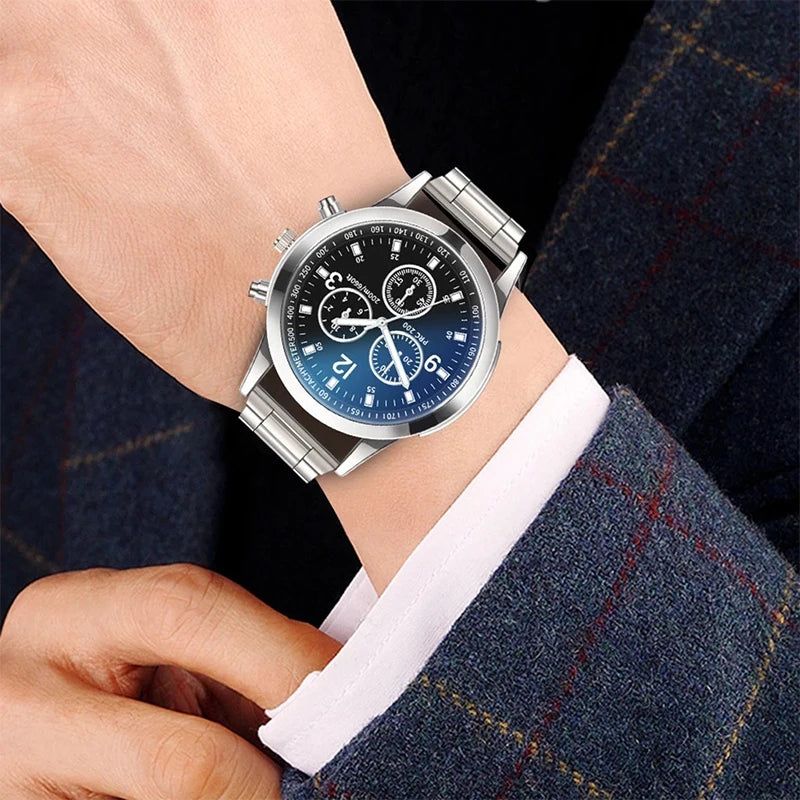 1/2 peças relógios masculinos de negócios relógio de quartzo com pulseira de aço da moda masculina com pulseira (caixa não incluída)