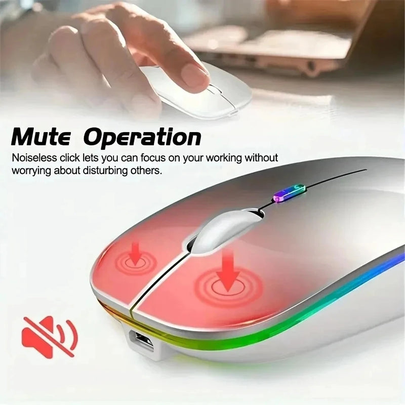Mouse Ergonômico para Jogos, Retroiluminação, Compatível com USB, RGB, Recarregável, Silencioso, Retroiluminado, Laptop, PC