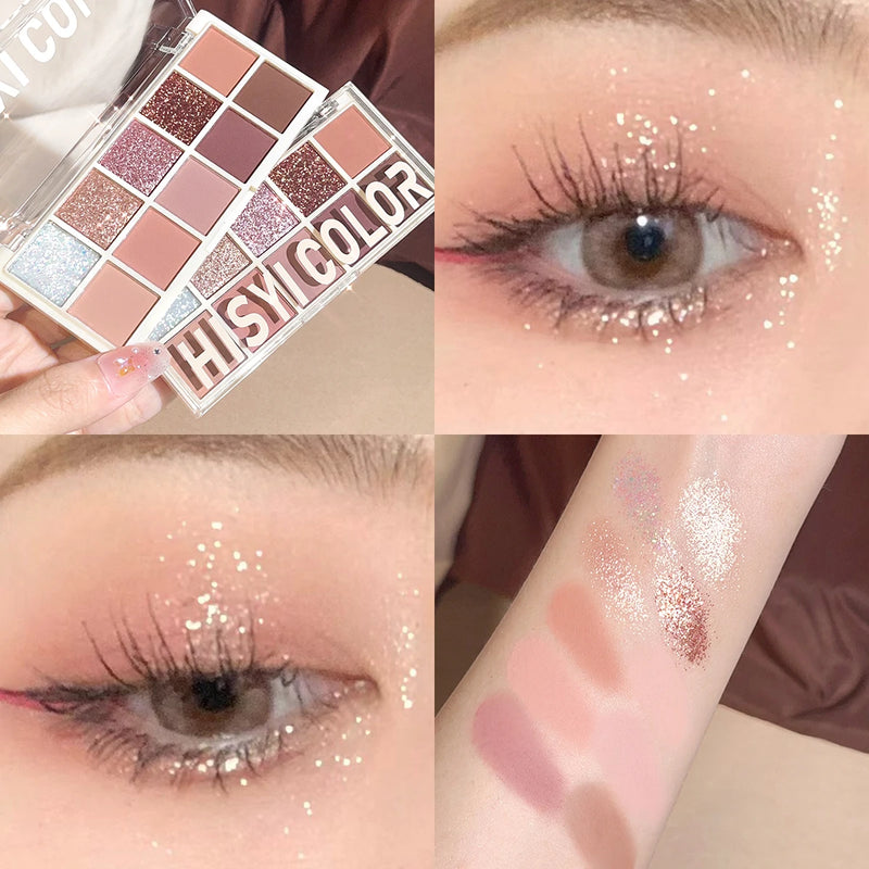 Star Rejuvenation Eye Shadow Pearl, pó de desejo puro, placa marrom, maquiagem barata diária suave, rosa fosco, dez cores