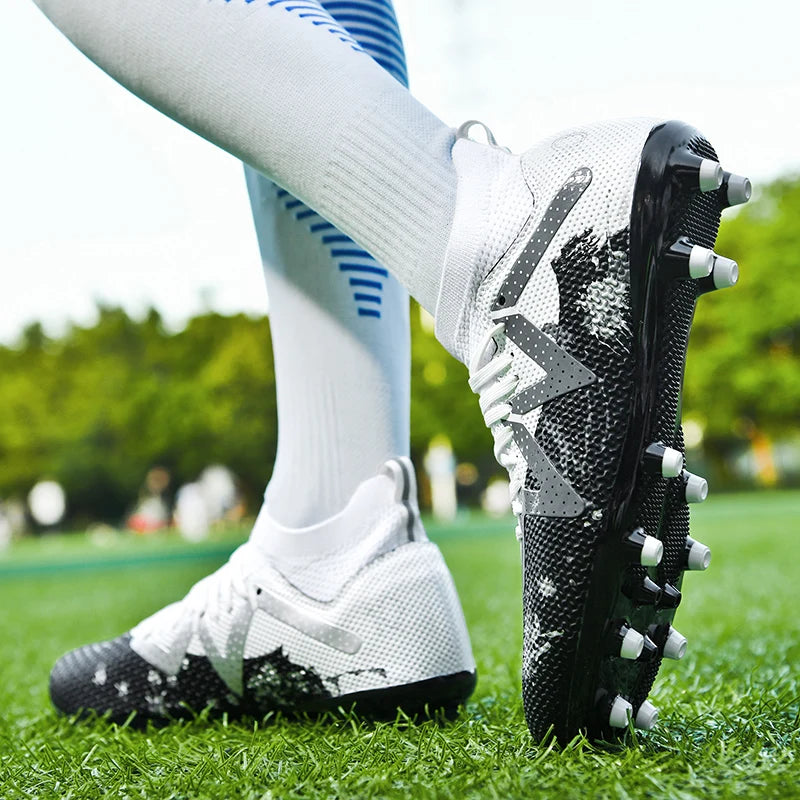 Botas de futebol profissional malha respirável juventude chuteiras antiderrapante tênis rápidos moda grama artificial sapatos de futebol
