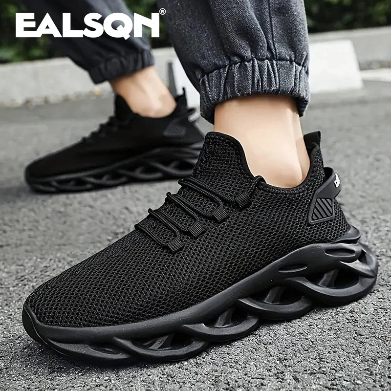 Homens esportes correndo preto sapatos de corrida tênis casuais marrom ao ar livre malha respirável feminino luz absorção de choque tênis preto