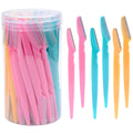 30 unidades/garrafa de lâminas de sobrancelha com recipiente, aparador de sobrancelhas faciais em estojo, remoção de pelos, lâminas seguras, ferramentas de corte