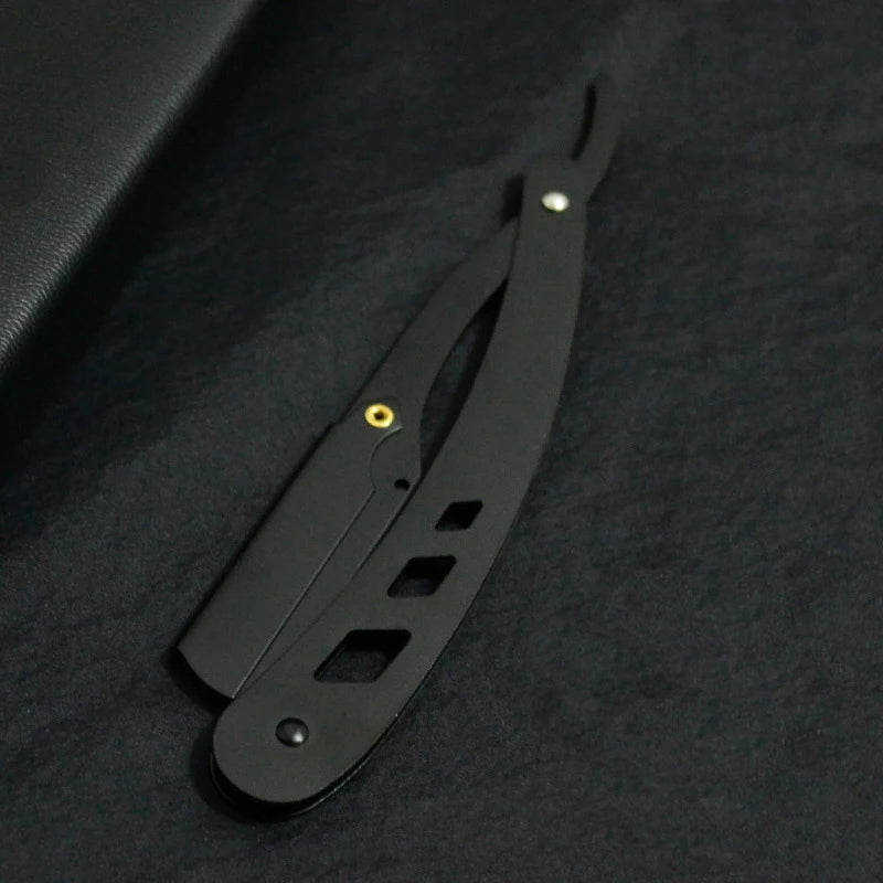 Antique Black Folding Shaving Knife para homens, ferramentas de barbeiro, lâmina de cabelo e lâminas, faca de depilação unisex, sem lâmina
