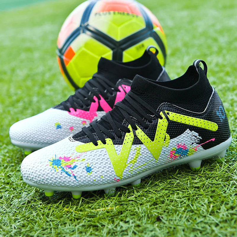 Botas de futebol profissional malha respirável juventude chuteiras antiderrapante tênis rápidos moda grama artificial sapatos de futebol