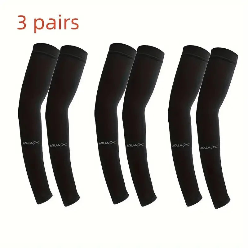 Mangas de proteção solar respirável, Equipamento de proteção UV para esportes, Condução, Aventuras ao ar livre, 3 Pares