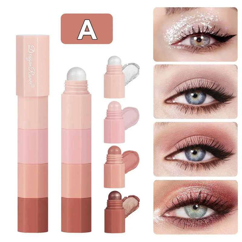 Dragon Ranee-Lápis de Sombra Preguiçoso, Impermeável, Não-Cascão Highlighter, Lápis Silkworm, Perolado, Conjunto de 4 cores