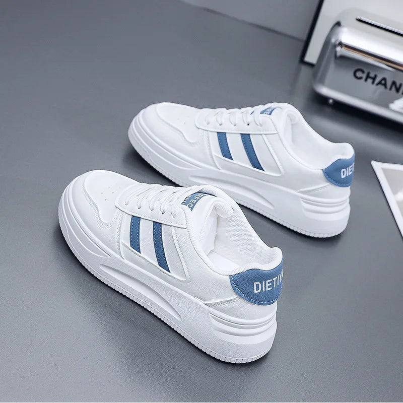 Sapatos casuais femininos sapatos esportivos resistentes ao desgaste e respiráveis sapatos brancos femininos tênis senhora simples 2025 novo