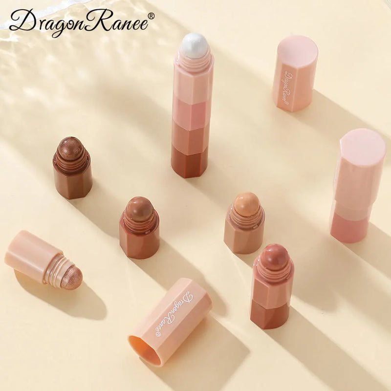 Dragon Ranee-Lápis de Sombra Preguiçoso, Impermeável, Não-Cascão Highlighter, Lápis Silkworm, Perolado, Conjunto de 4 cores