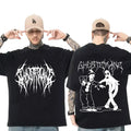 Ghostemane dupla face impressão camiseta das mulheres dos homens 100% algodão moda hip hop metal gótico rock t camisa oversized solto streetwear