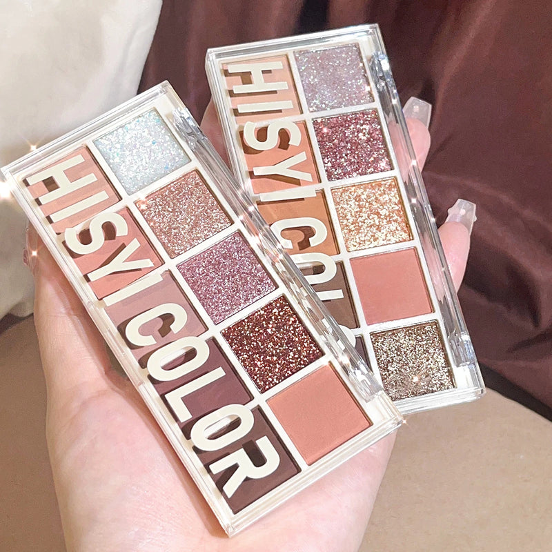 Star Rejuvenation Eye Shadow Pearl, pó de desejo puro, placa marrom, maquiagem barata diária suave, rosa fosco, dez cores