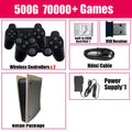 X5 60 + emuladores 500gb console de jogo retrô batocera 1037u 70000 + jogos para wii ps2 psp gamecube n64 alça sem fio 4k hd tvbox