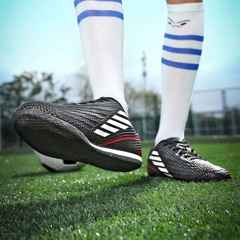 Sapatos de futebol originais dos homens botas de futebol criança cravejada tênis de futebol antiderrapante tênis de treinamento turf futsal formadores