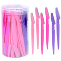 30 unidades/garrafa de lâminas de sobrancelha com recipiente, aparador de sobrancelhas faciais em estojo, remoção de pelos, lâminas seguras, ferramentas de corte