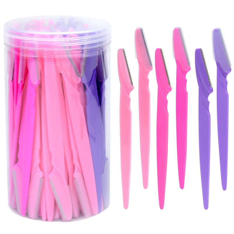 30 unidades/garrafa de lâminas de sobrancelha com recipiente, aparador de sobrancelhas faciais em estojo, remoção de pelos, lâminas seguras, ferramentas de corte