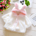 Roupas infantis nova capa meninas outono e inverno lã camisola xale orelha do bebê jaqueta de lã capa