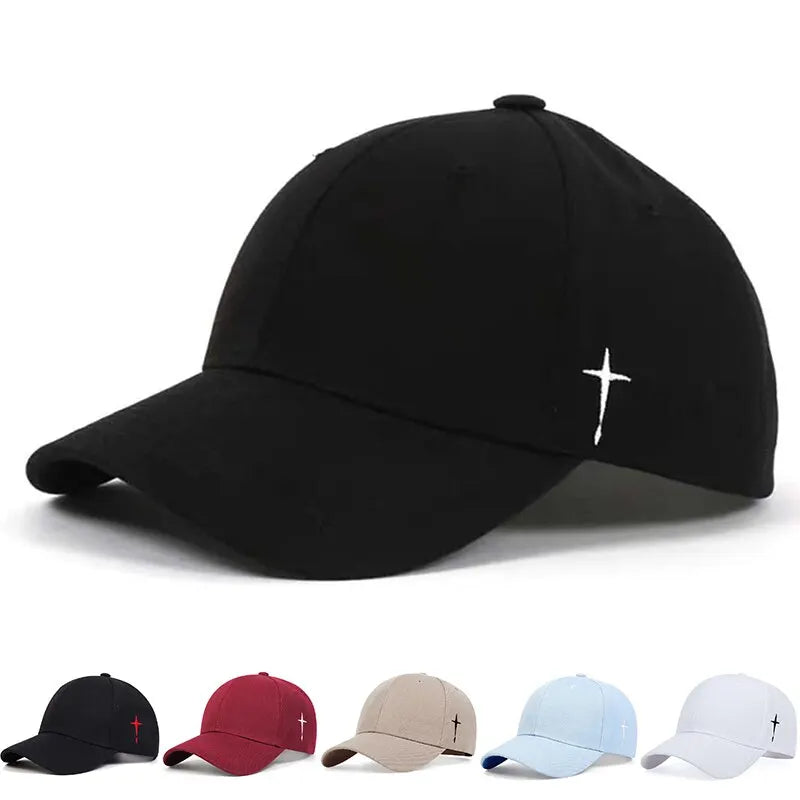Unissex simples cruz gota de água bordado bonés de beisebol primavera e outono ao ar livre ajustável chapéu casual protetor solar chapéu