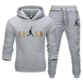 Homens agasalho 2 peças conjuntos moletom com capuz + calças com cordão masculino hoodies correndo roupas esportivas das mulheres dos homens outono sportwear