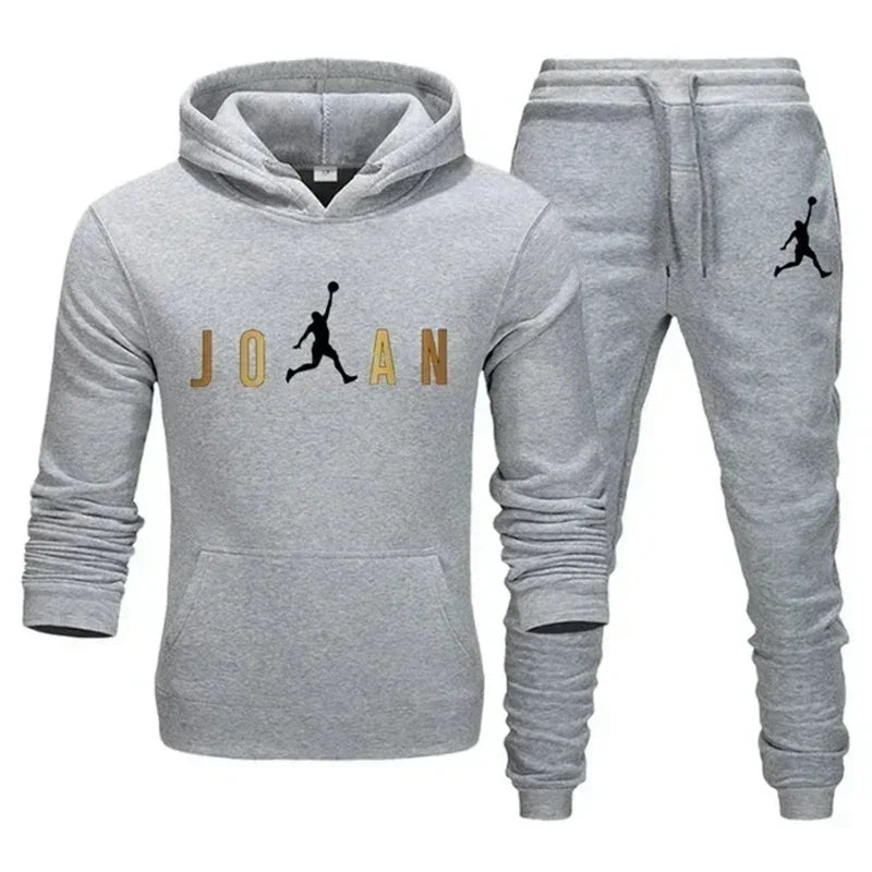 Homens agasalho 2 peças conjuntos moletom com capuz + calças com cordão masculino hoodies correndo roupas esportivas das mulheres dos homens outono sportwear