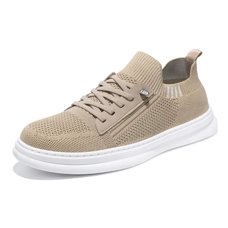 Sapatos casuais masculinos leves respiráveis sapatos brancos planos com cadarço tênis de skate masculino