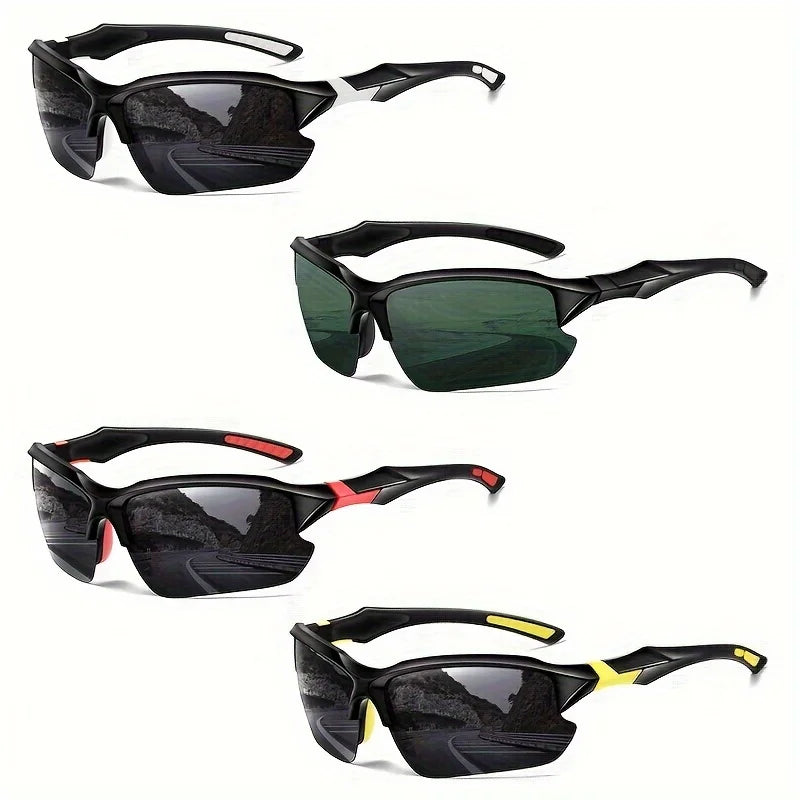Óculos esportivos elegantes polarizados ao ar livre para homens e mulheres, à prova de vento, adequados para beisebol, corrida, pesca, golfe e direção
