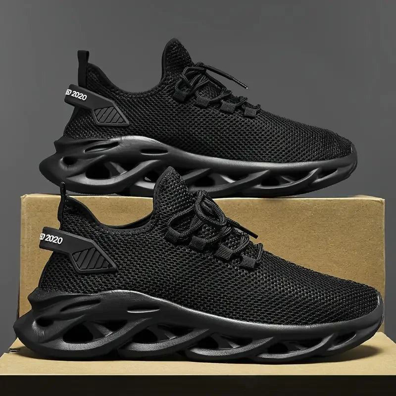 Homens esportes correndo preto sapatos de corrida tênis casuais marrom ao ar livre malha respirável feminino luz absorção de choque tênis preto