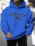 Hoodie masculino de gola redonda estampado em Nova York, agasalho extragrande, capuz Harajuku, Brooklyn Est, moda outono, confortável, 1998
